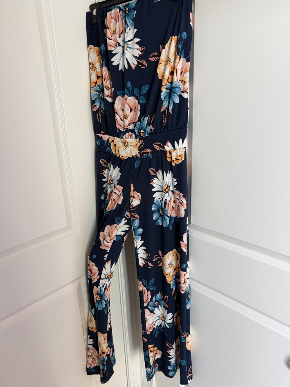 Abbeline Navy Floral Wide-Leg Jumpsuit